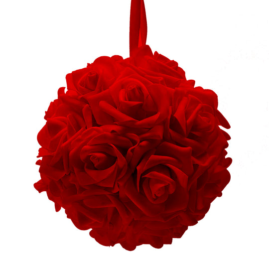 Foam Rose Pomander 6.5" Red