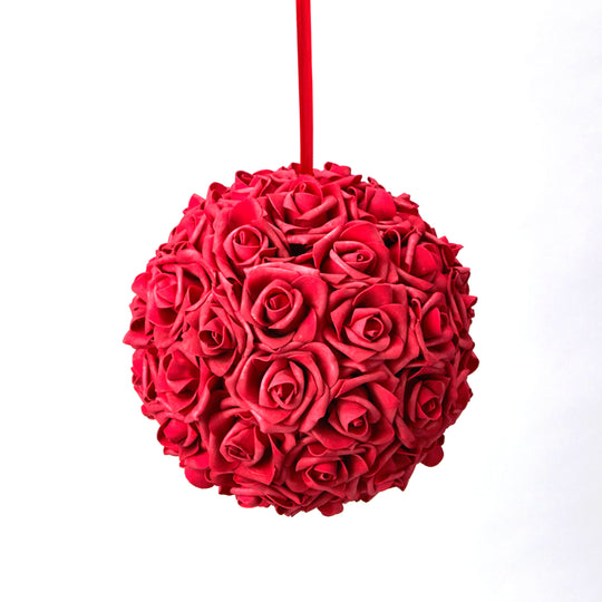 Foam Rose Pomander 10" - Red