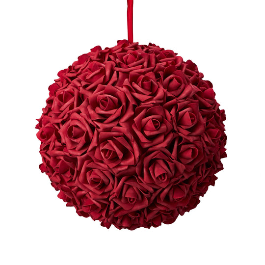 Foam Rose Pomander 14" - Red