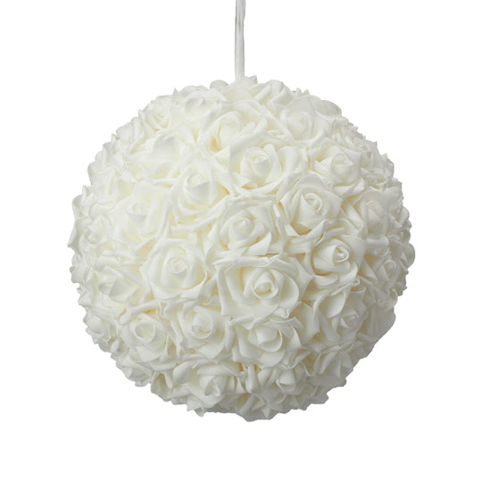 Foam Rose Pomander 14" - White