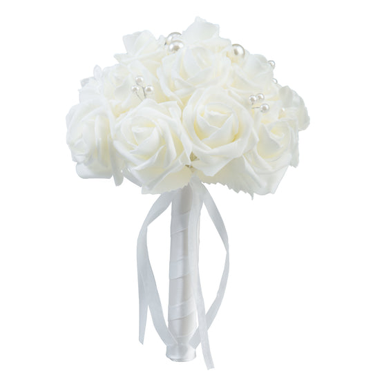 Foam Bouquet with Pearls-Ivory