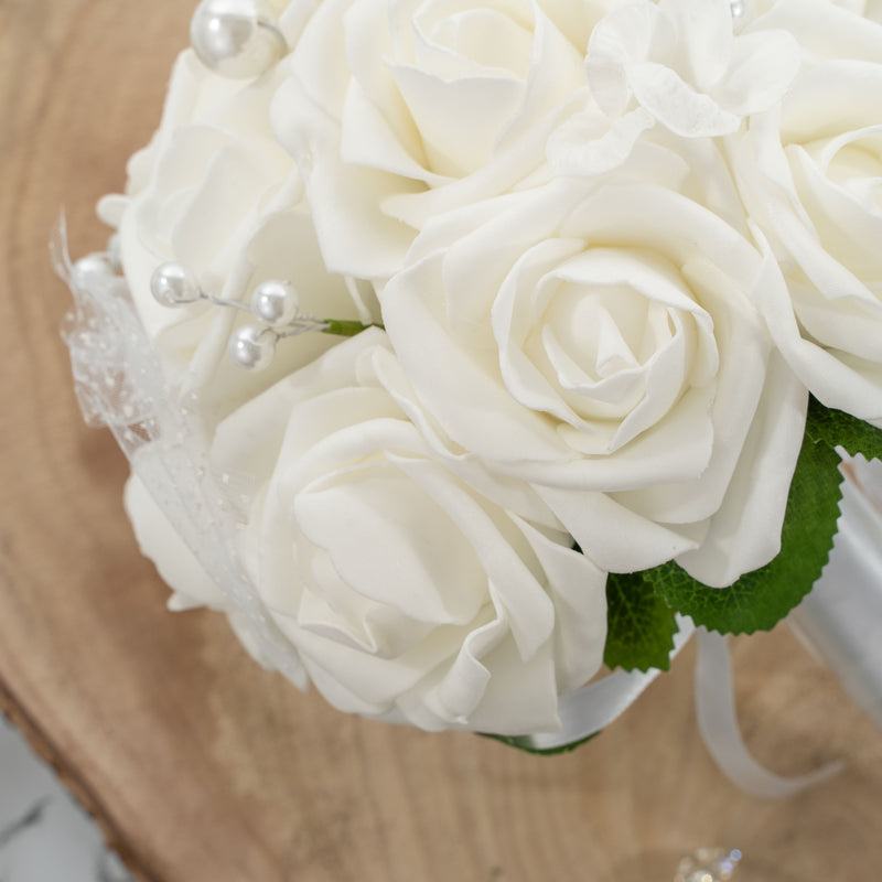 Foam Bouquet with Pearls-Ivory - Events and Crafts-Elite Floral