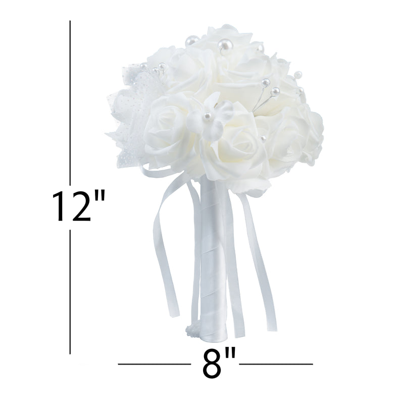 Foam Bouquet with Pearls-White - Events and Crafts-Elite Floral