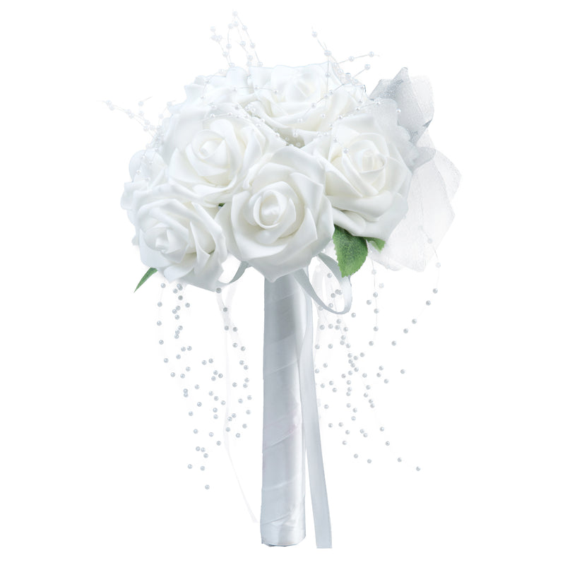 Foam Rose Bouquet-White - Events and Crafts-Elite Floral