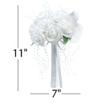 Foam Rose Bouquet-White - Events and Crafts-Elite Floral