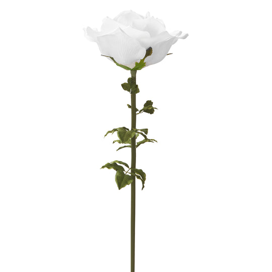 Jumbo Artificial Rose 53"-White