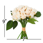 Artificial Rose Bud Flower Bouquet - White - Events and Crafts-Elite Floral