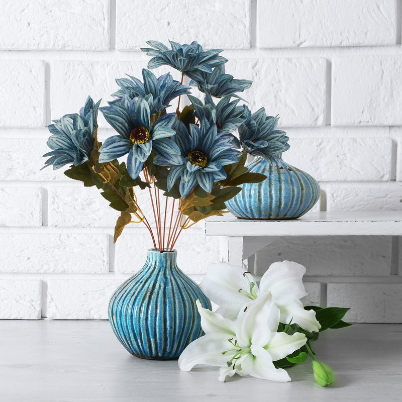 Artificial African Daisy Spray - Blue - Events and Crafts-Elite Floral