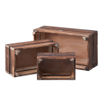 Decorative Rustic Wood Crate 3 Piece Set