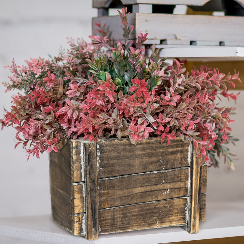 Rustic Planter Box with Plastic Liner - 8" x 4"