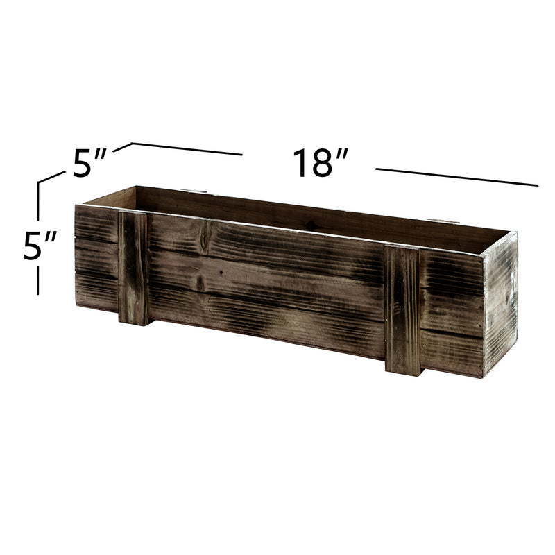 Rustic Planter Box with Plastic Liner - 18" x 5"