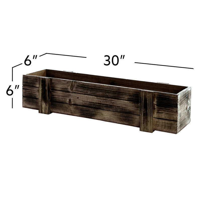 Rustic Planter Box with Plastic Liner - 30" x 6"