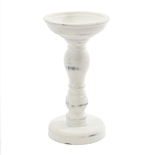 Rustic Wood Pillar Candle Holder - 7.5"