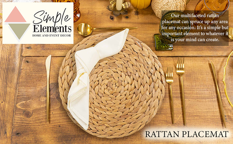 Braided Rattan Placemat - 14.5" - Singles