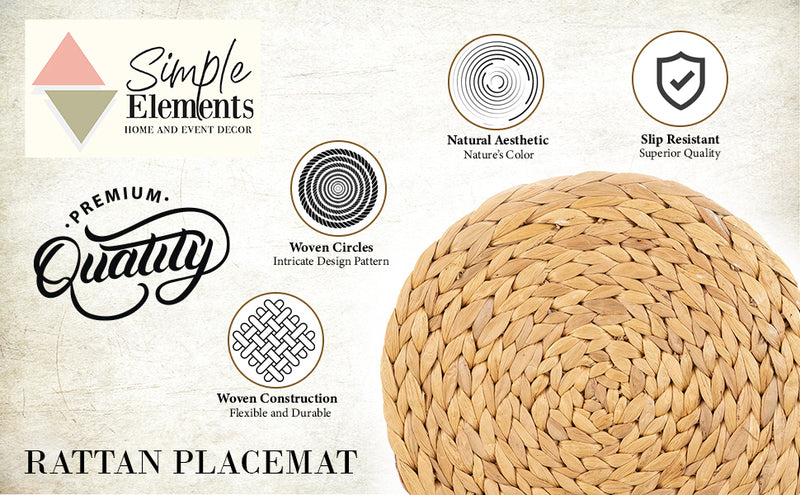 Braided Rattan Placemat - 14.5" - Singles