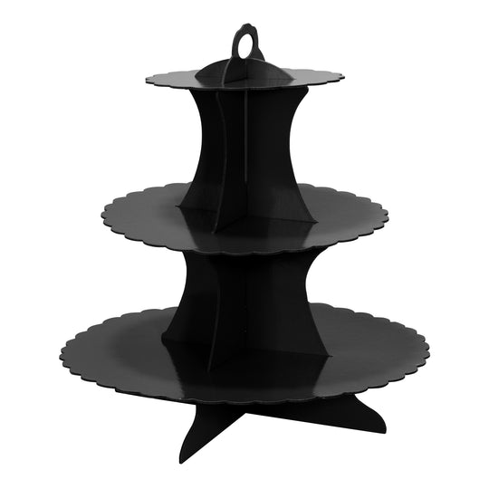 Metallic Disposable Treat Stand - Black