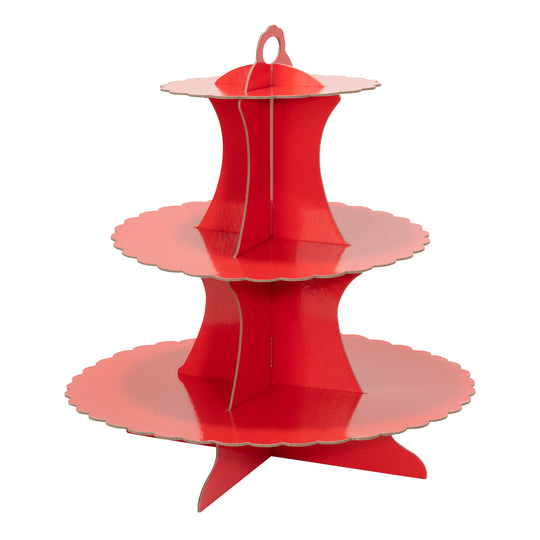 Metallic Disposable Treat Stand - Red