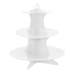 Metallic Disposable Treat Stand - White