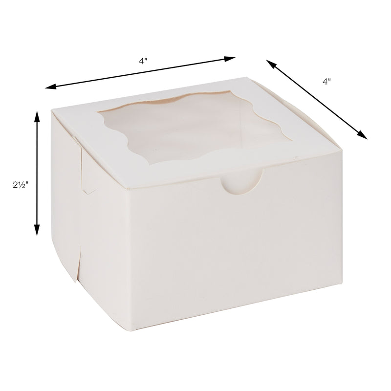 Pastry Boxes with Window | 50 Pack - White - Events and Crafts-Dulcet Delights