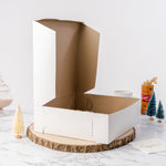 Cake & Pastry Box - 8"W x 8"L x 5"H - Set of 100 - White - Events and Crafts-Dulcet Delights