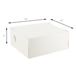 Cake & Pastry Box - 10"W x 10"L x 4"H - Set of 100 - White - Events and Crafts-Dulcet Delights