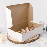 Cake & Pastry Box - 14"W x 10"L x 4"H - Set of 100 - White - Events and Crafts-Dulcet Delights