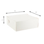 Cake & Pastry Box - 12"W x 12"L x 4"H - Set of 100 - White - Events and Crafts-Dulcet Delights