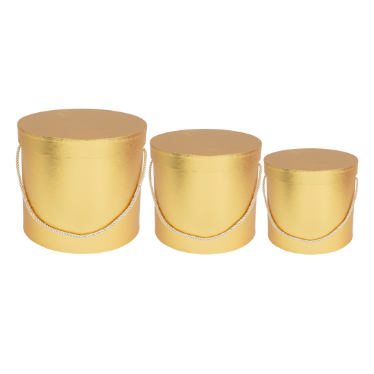 Nested Floral Boxes 3pc/set - All Gold
