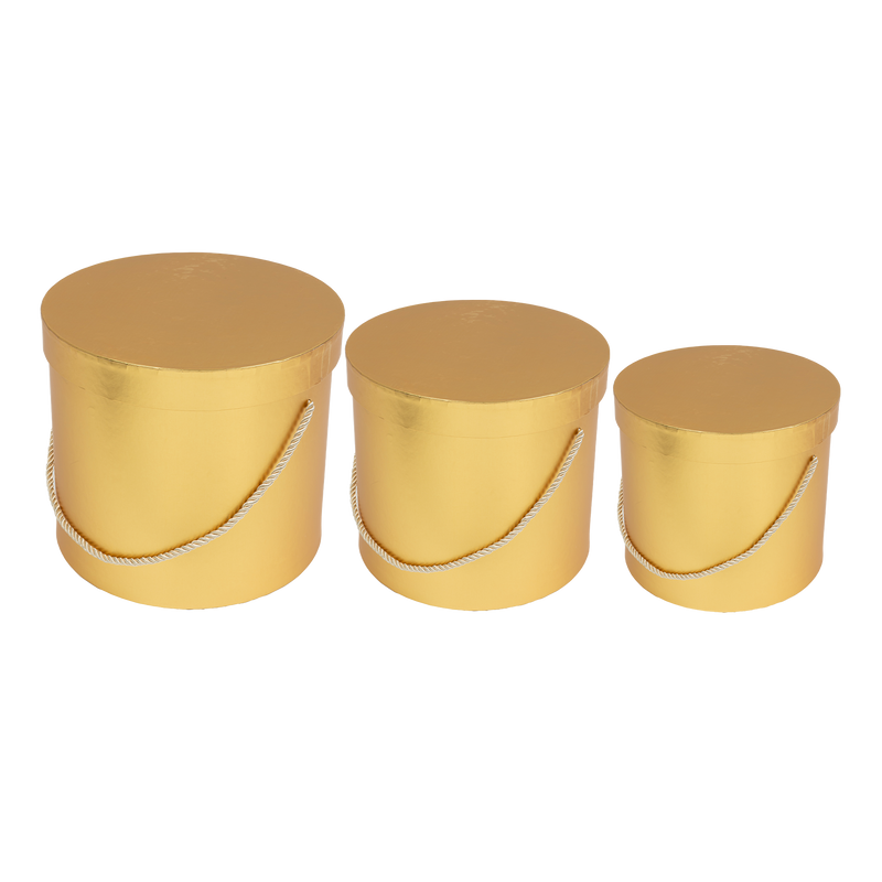 Nested Floral Boxes 3pc/set - All Gold - Events and Crafts-Simply Elegant
