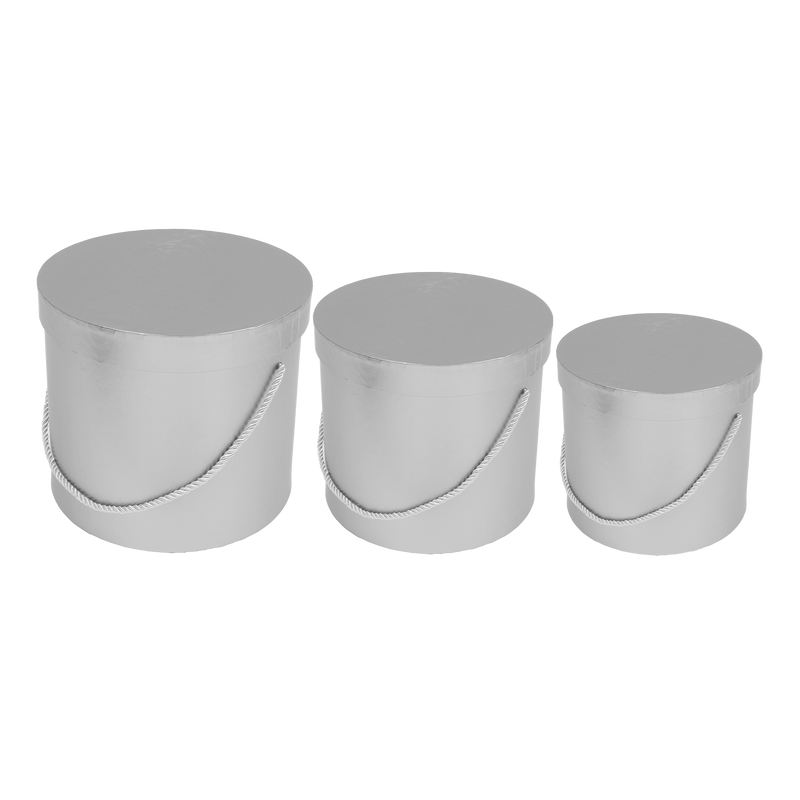 Nested Floral Boxes 3pc/set - All Silver - Events and Crafts-Simply Elegant