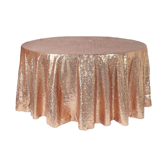 Round Sequin Table Cover - 108 Inches - Blush