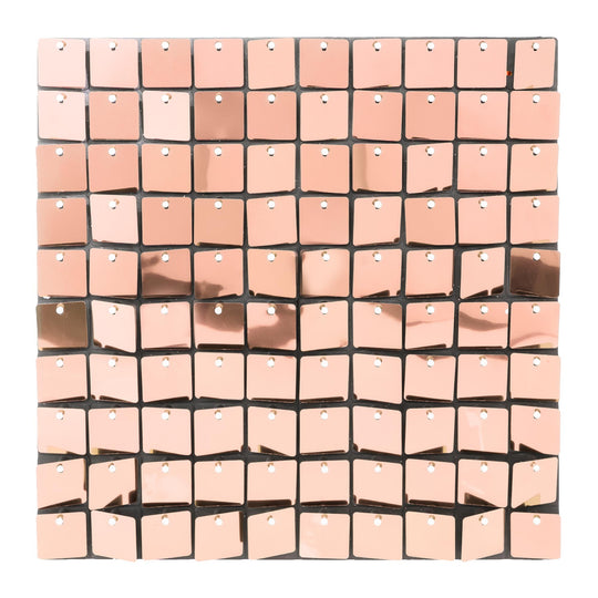 Square Sequin Backdrop Panels with Black Backing-Rose Gold