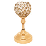 Crystal Ball Candle Holder 9.5" - Gold