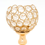 Crystal Ball Candle Holder 13" - Gold