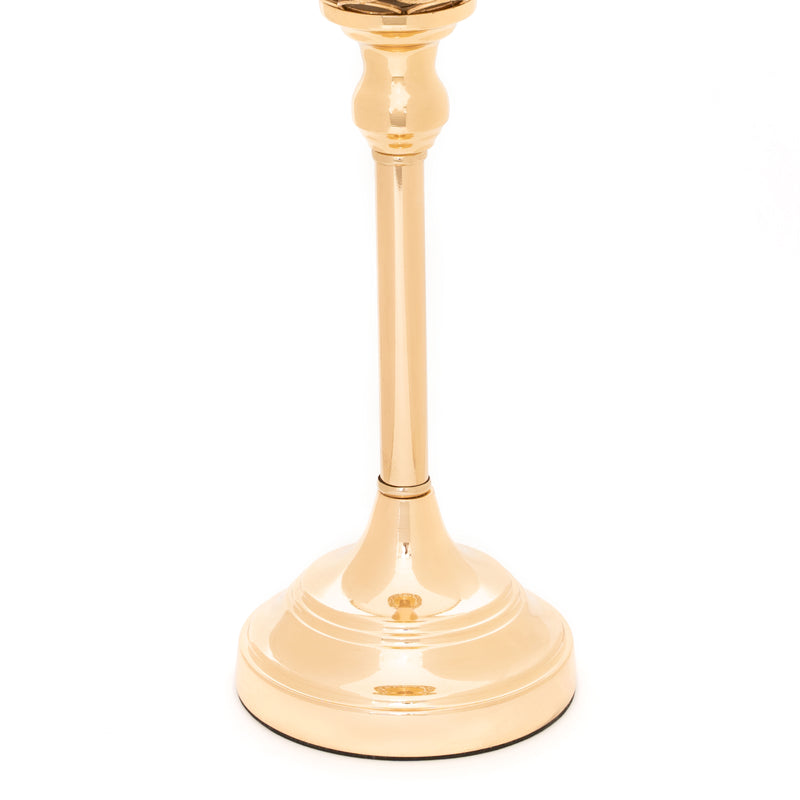 Crystal Ball Candle Holder 13" - Gold