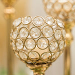 Crystal Ball Candle Holder 13" - Gold