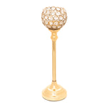 Crystal Ball Candle Holder 15.75" - Gold