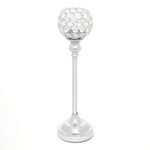 Crystal Ball Candle Holder 15.75" - Silver