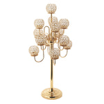 Crystal Candelabra Globe Seville 38" - Gold