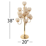 Crystal Candelabra Globe Seville 38" - Gold