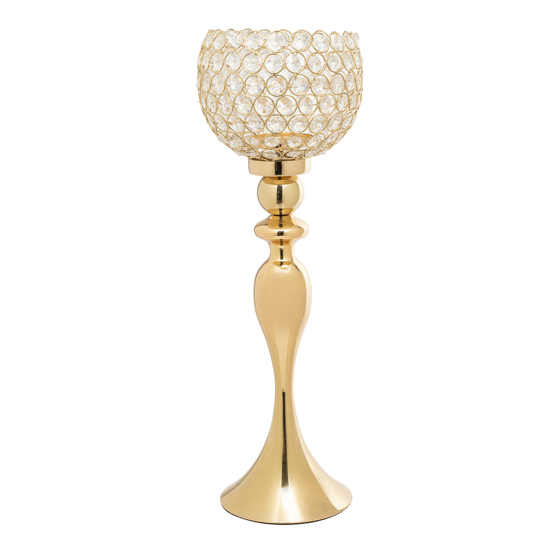 Crystal Candle Holder 24" - Gold