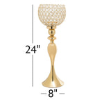 Crystal Candle Holder 24" - Gold