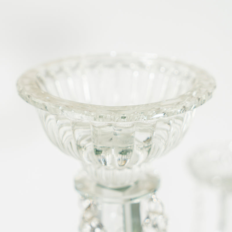 Crystal 4 arm Flower Bowl Candelabra 35"