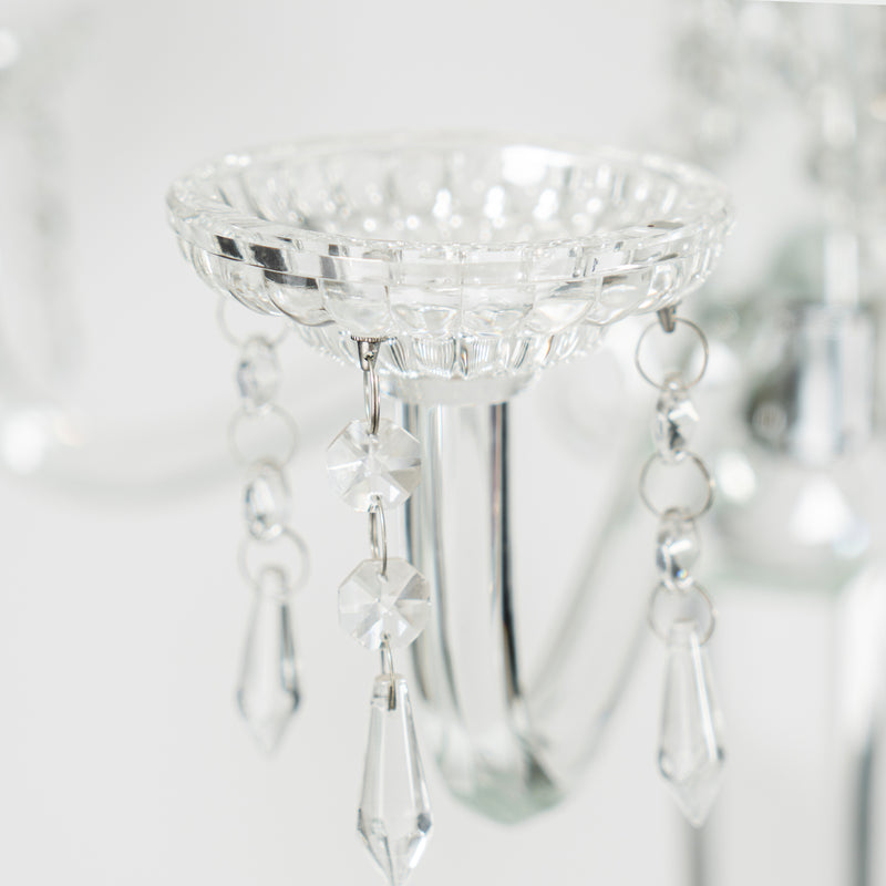 Crystal 4 arm Flower Bowl Candelabra 35"