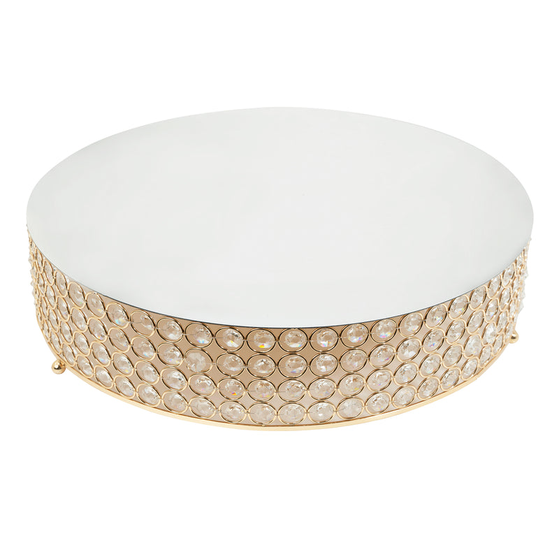 Crystal Cake Stand 18" - Gold