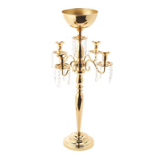 Classic Floral Candelabra 33" - Gold