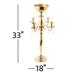 Classic Floral Candelabra 33" - Gold