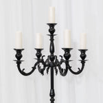 Candelabra 5 Arm Pillar Candle Holder 60½" - Black