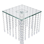 Square Crystal Chandelier Stand Centerpiece - 9.75" x 18.5"