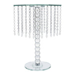 Square Crystal Chandelier Stand Centerpiece - 9.75" x 18.5"